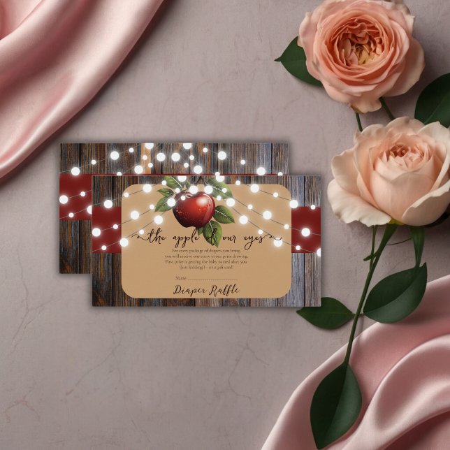 Apple of Our Eye Rustic Fall Baby Shower Enclosure Card (Creator Uploaded)