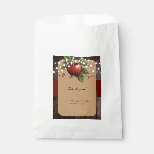 Apple of Our Eye Rustic Fall Baby Shower Favour Bags (Front)