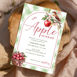 Apple Of Our Eye Rustic Fall Baby Shower Invitation