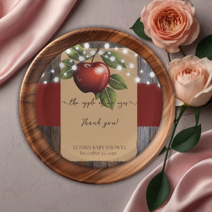 Apple of Our Eye Rustic Fall Baby Shower Paper Plate