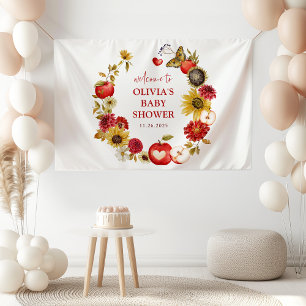 Apple of Our Eye Wreath Fall Baby Shower Welcome Banner