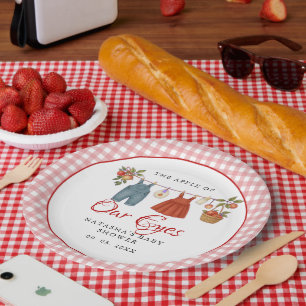 Apple of our eyes Fruit Fall baby shower thank you Paper Plate