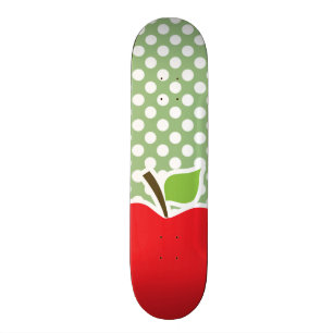 Apple on Laurel Green Polka Dots Skateboard