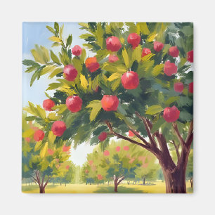 Apple Orchard Autumn Fall Watercolor Magnet