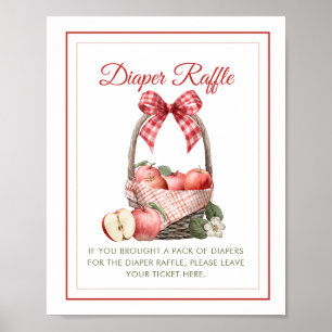 Apple Orchard Baby Shower Diaper Raffle Sign