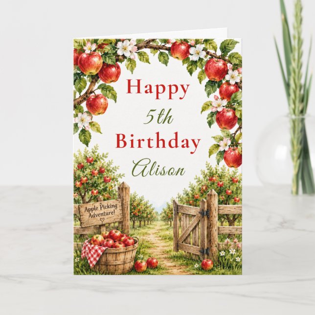 Apple Orchard Birthday Card (Front)