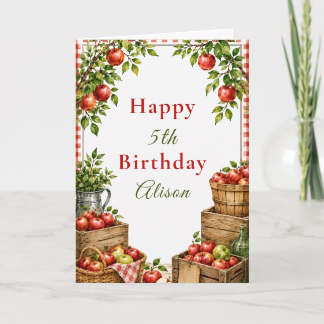 Apple Orchard Birthday Card (Front)