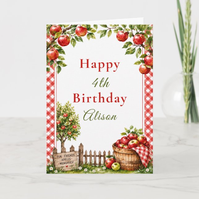 Apple Orchard Birthday Card (Front)