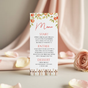 Apple Orchard Buffet Shower Menu 4x9 Card