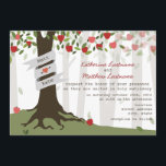Apple Orchard Fall Autumn Wedding Invitation<br><div class="desc">A fall wedding invitation featuring an illustration of an apple orchard with red apples. Trunk wrapped with banner can be customised with bride & groom's names. Wording is from bride and groom.</div>