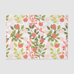 Apple Orchard Floral Garden Pattern Tissue Paper