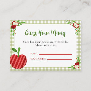 Apple Orchard Guess How Many Game Baby Shower Fall Enclosure Card