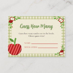 Apple Orchard Guess How Many Game Baby Shower Fall Enclosure Card