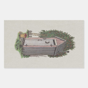 Apple Orchard Outhouse Rectangular Sticker