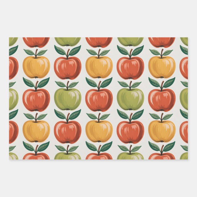 Apple Orchard Wrapping Paper Sheet (Front)