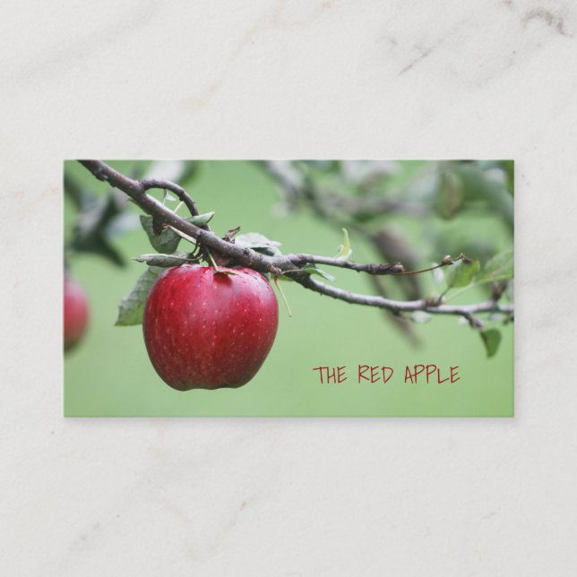 Apple Organic Fresh Red Apples Business Card (Front)