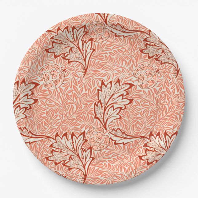 Apple Pattern (by William Morris) Paper Plate (Front)