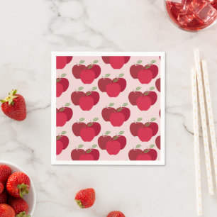 Apple Pattern Cocktail Napkins for Parties