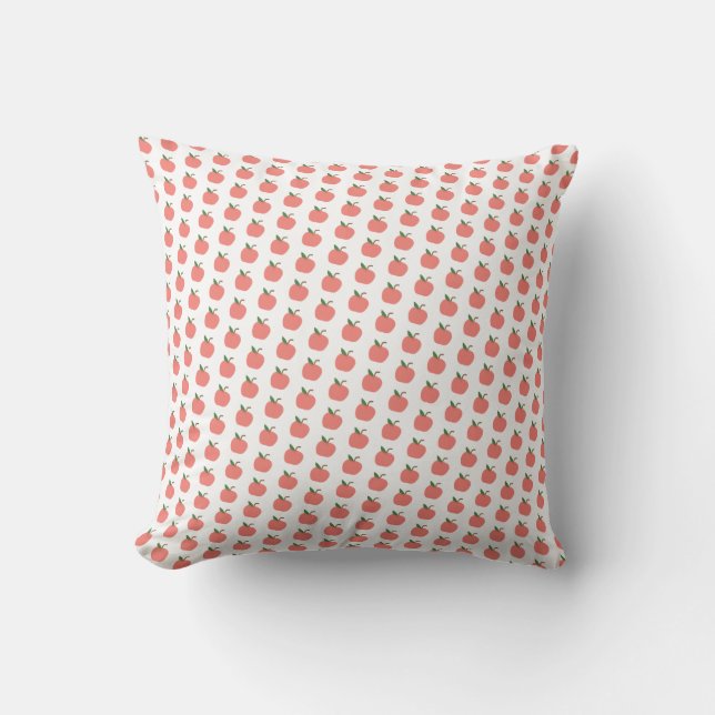 Apple Pattern | Cute Teacher Modern Scandi Pink Cushion (Front)