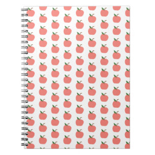 Apple Pattern Cute Teacher Modern Scandi Pink Notebook