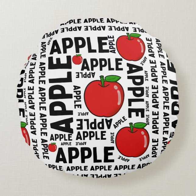 APPLE PATTERN ROUND CUSHION (Front)