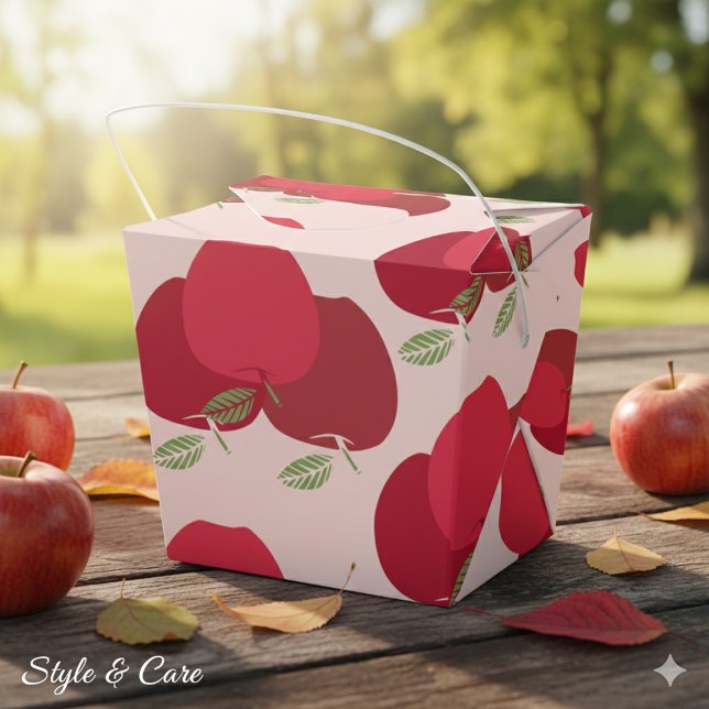 Apple Pattern Take Out Favour Box for Party Gifts (Apple Pattern Take Out Favor Box for Party Gifts)