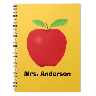 Apple personalised with teacher name notebook