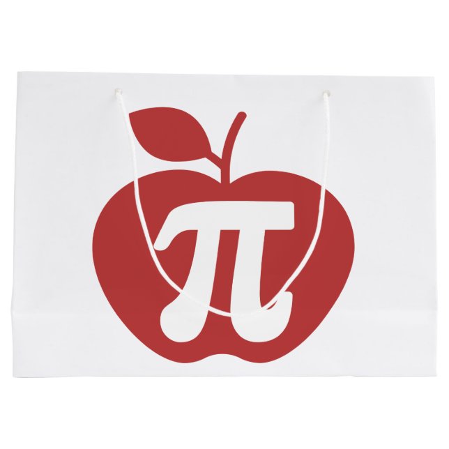Apple Pi 3.14 Math Pi Day Large Gift Bag (Back)