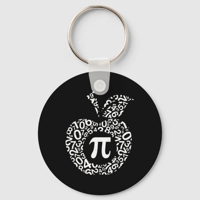 Apple Pi Algebra Sign Math Funny Pi Day Gift  Key Ring (Front)