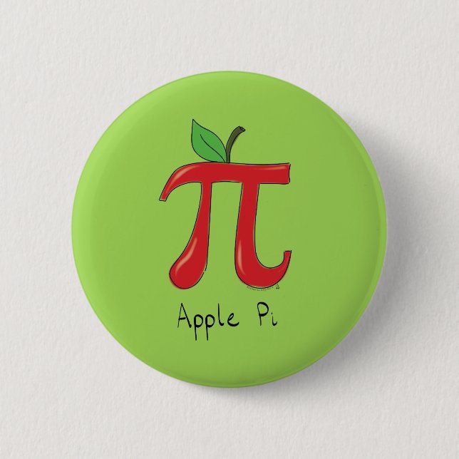 Apple Pi Cute Math Pi Day Button Pin (Front)