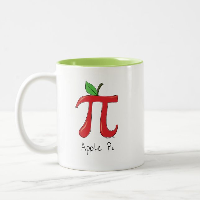 Apple Pi Cute Math Pi Day Coffee Mug (Left)