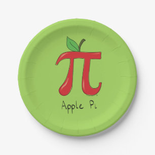 Apple Pi Cute Math Pi Day Party Paper Plates