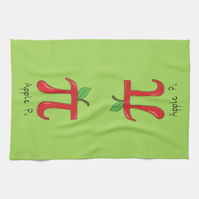 Apple Pi Cute Math Pi Day Pie Baking Kitchen Towel (Horizontal)