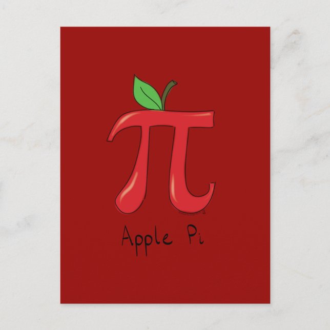 Apple Pi Cute Math Pi Day Postcard (Front)