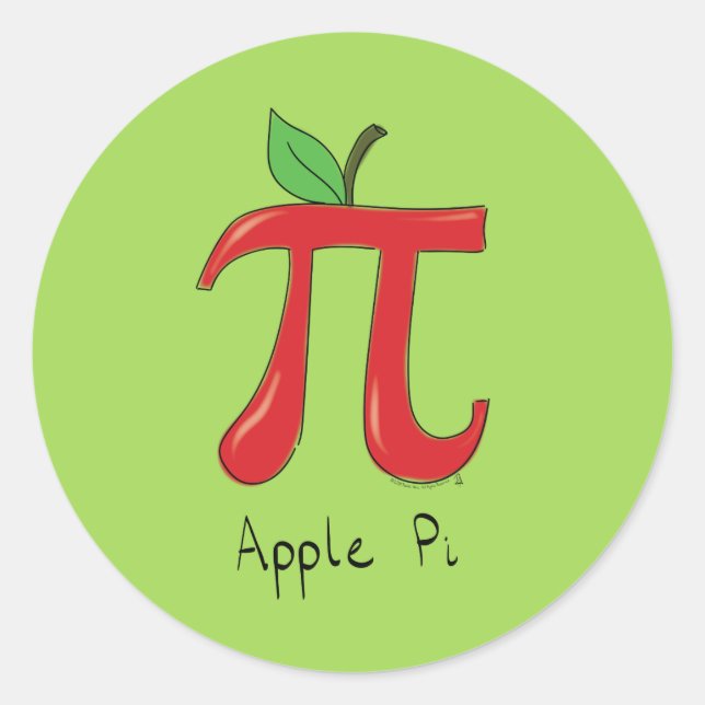 Apple Pi Cute Math Pi Day Stickers (Front)