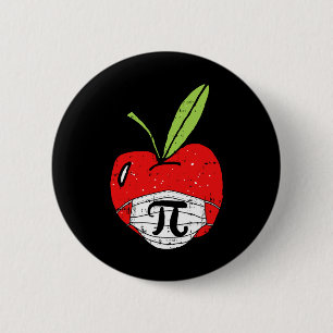 Apple Pi-day Cute Face Mask Teacher Student Quaran 6 Cm Round Badge