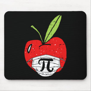 Apple Pi-day Cute Face Mask Teacher Student Quaran Mouse Mat