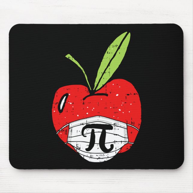 Apple Pi-day Cute Face Mask Teacher Student Quaran Mouse Mat (Front)