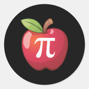 Apple Pi - Math Lovers' Math Teachers Pi Day Classic Round Sticker