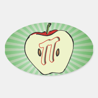 Apple Pi (Pie) Oval Sticker