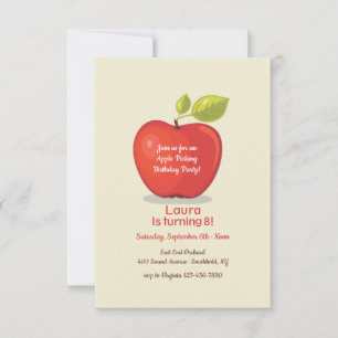 Apple Picking Birthday Party Announcement