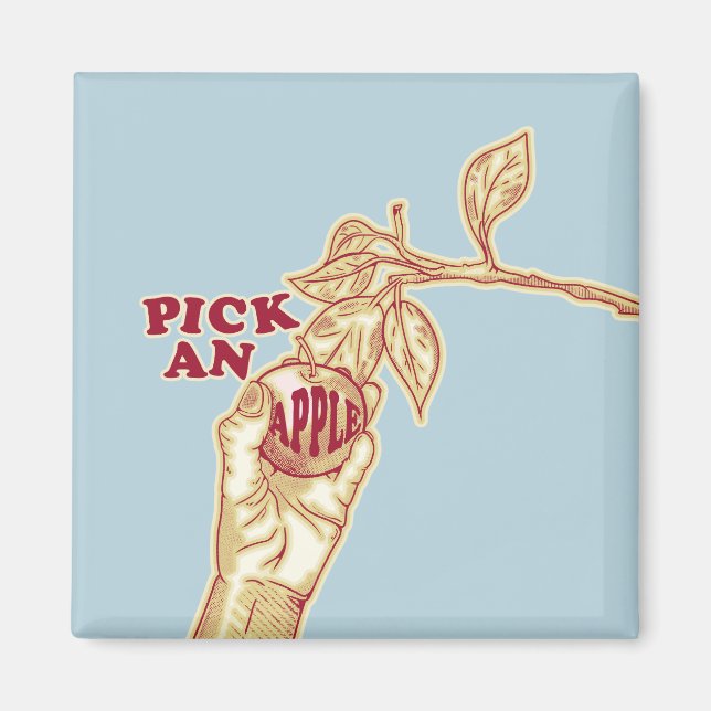 Apple picking orchard harvest magnet (Front)