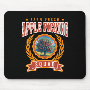 Apple Picking Squad Farm Fresh Apples Autumn Harve Mouse Mat