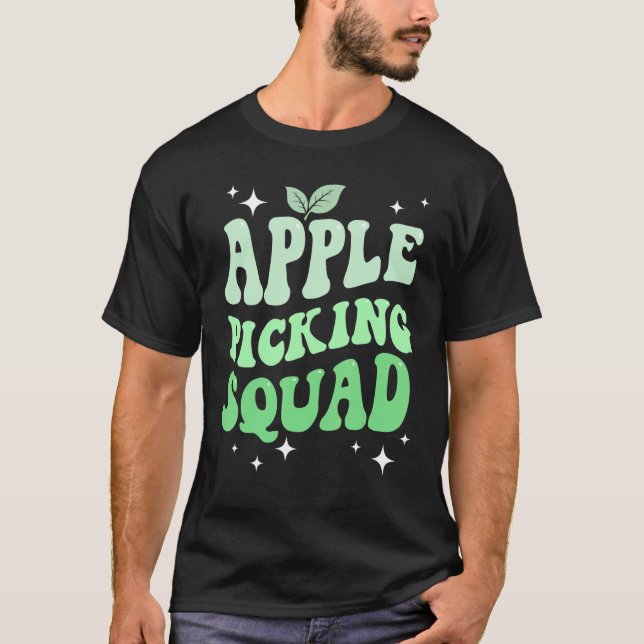 Apple Picking Squad Green Apple Season Family Farm T-Shirt (Front)