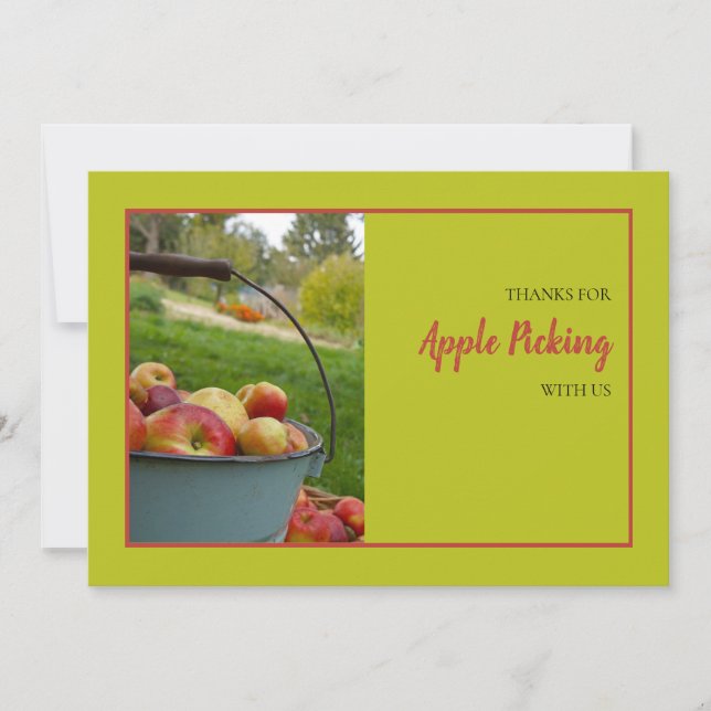 Apple Picking Time Thank You Card (Front)