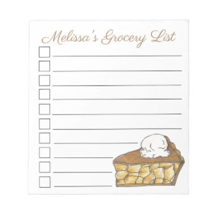 Apple Pie a La Mode Personalized Grocery List Notepad