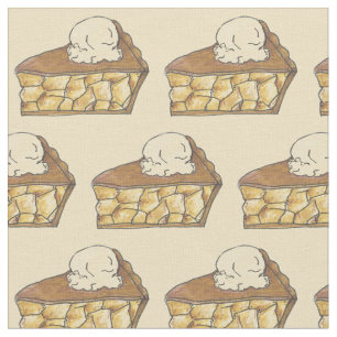 Apple Pie a la Mode Slice Baking Dessert Foodie Fabric