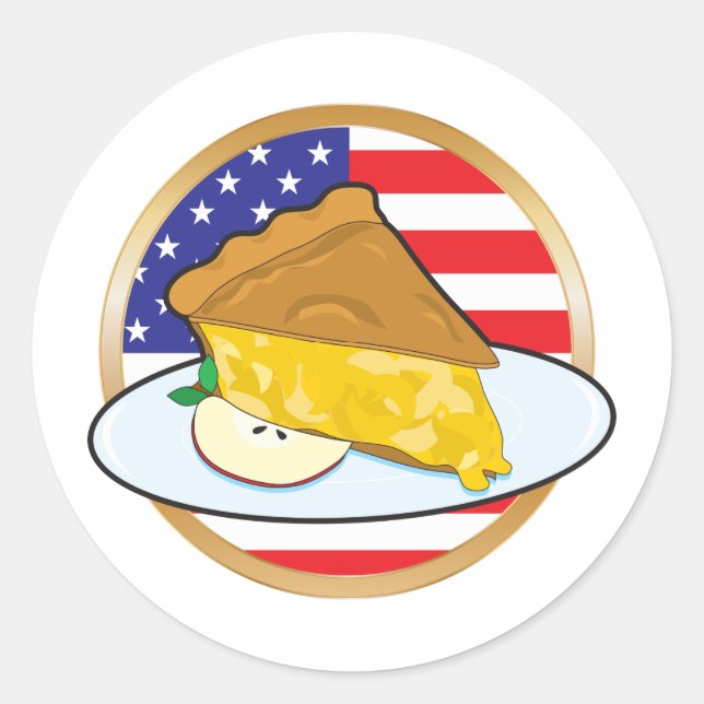 Apple Pie American Flag Classic Round Sticker (Front)