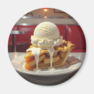 Apple Pie and Vanilla Ice Cream at Diner Magnet