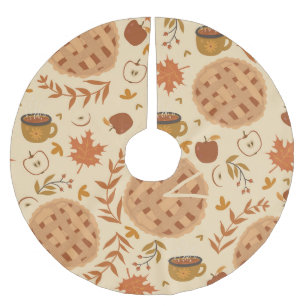 Apple Pie Autumn: Vintage Graphics Brushed Polyester Tree Skirt